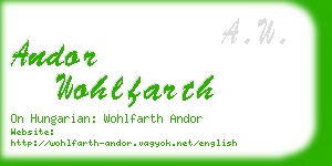 andor wohlfarth business card